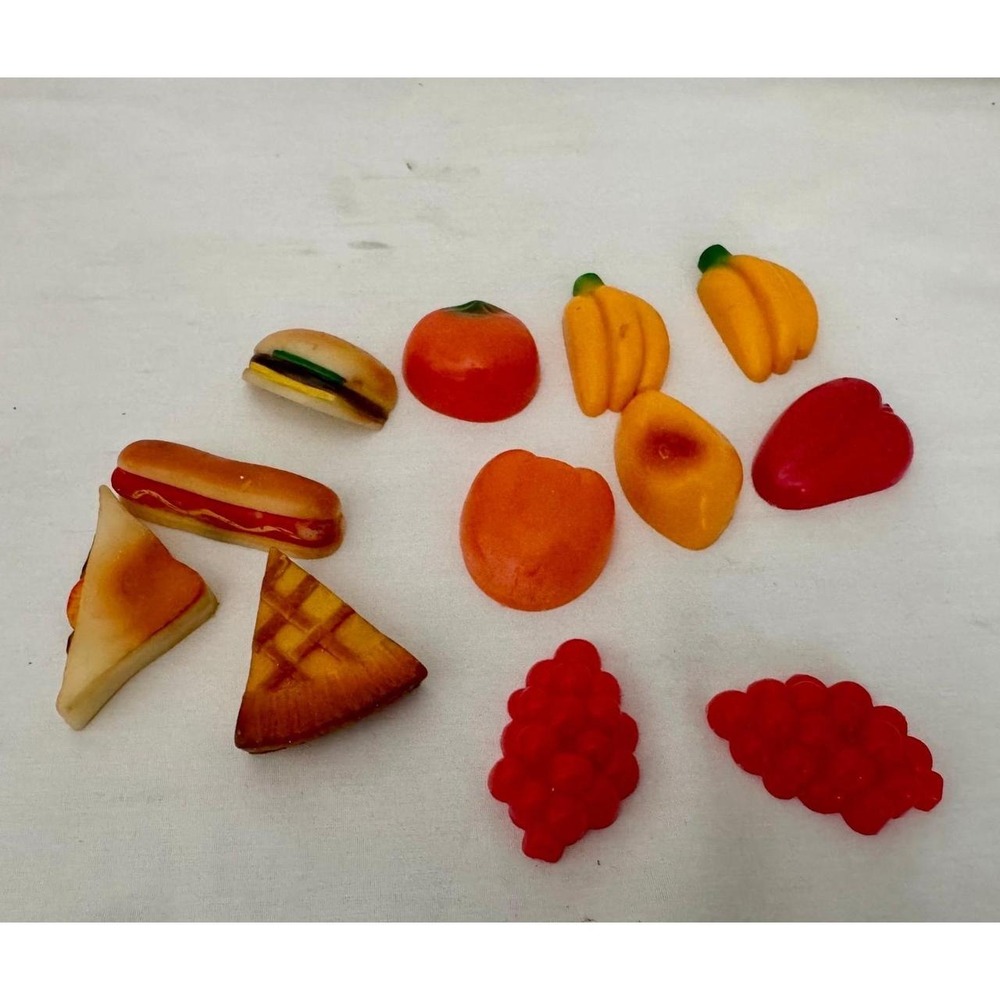 Vintage 70's Plastic Fruit Food Fridge Magnets Set Of 12